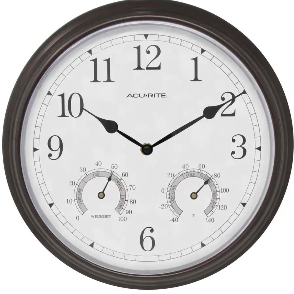 AcuRite
13 in. Oil-Rubbed Bronze Analog Clock Thermometer Hygrometer Combo
